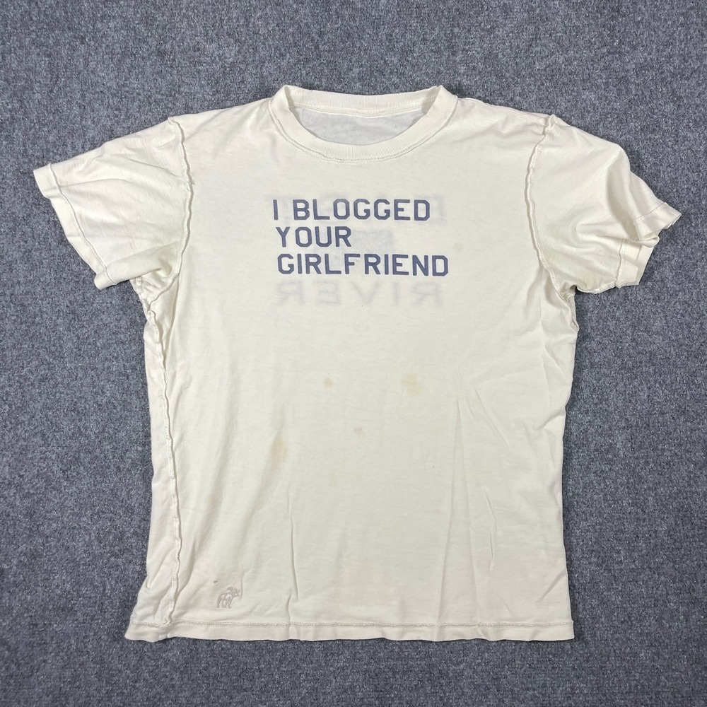 RARE Vintage Y2K Abercrombie & Fitch Humor Graphic T Shirt Stained Size Medium